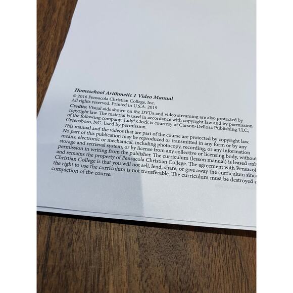 Abeka 1st Grade Homeschool Video Manual for Arithmetic MATH - Picture 2 of 3